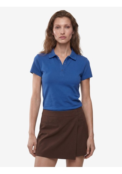Koton Pamuklu Slim Fit Kısa Kollu Düğmeli Polo Yaka Tişört Lacivert 6sak50482ek