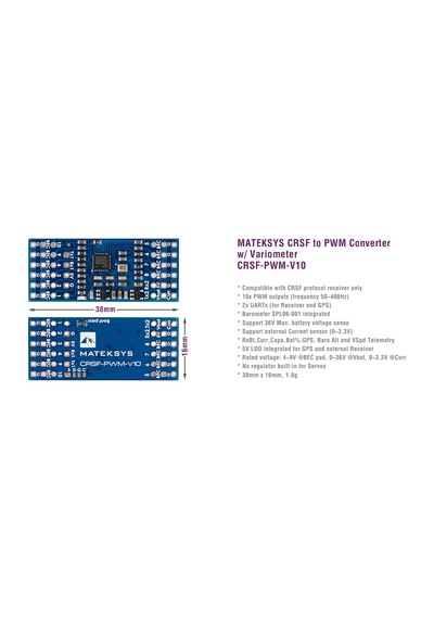 MATEK CRSF to PWM Converter CRSF-PWM-V10