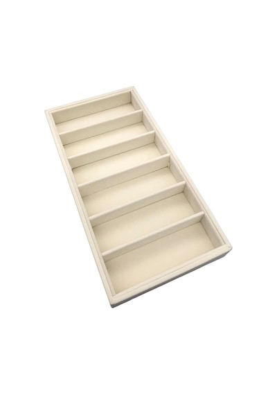 Yerli Üretim Lefkoşe Model Süet Kumaş Krem Renk 38/19 Cm 6 Bölmeli Gözlük Standı Çok Renkli