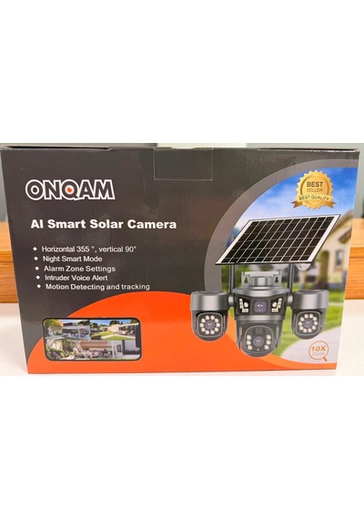 Onqam 20mp On-sg4346m 4lens 3 Ptz Kameralı 4g V380 Pro Soalr Akıllı Güvenlik Kamerası