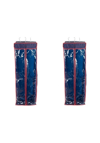 Gardrop İçi Asılabilir Elbise Dolabı Seti Pvc 2 Adet 50x37x105cm Lacivert