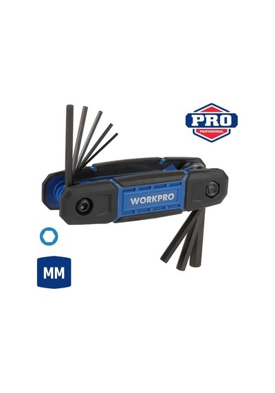 Workpro Wp222028 8 Parça Cr-v Metrik Çakı Tipi Profesyonel Allen Anahtar Takımı Fr Wp222028