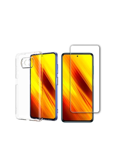 Xiaomi Poco X3 Nfc Uyumlu Kılıf Esnek Silikon Telefon Kılıfı Ve Temperli Cam Ekran Koruyucu