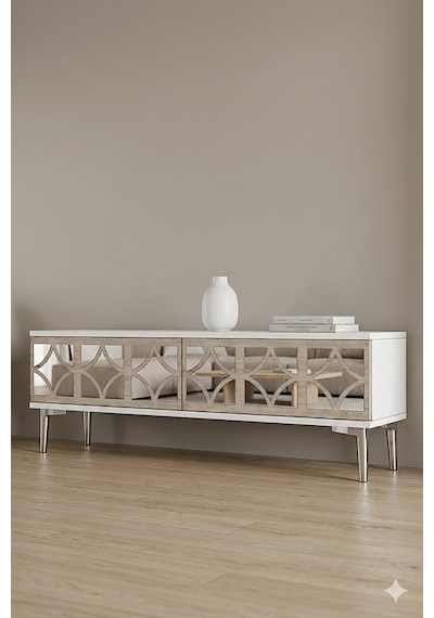 Tsa1236bts Öz Tv Sehpası Beyaz-traverten-silver 120cm Tsa1236bts Öz Tv Sehpası Beyaz-traverten-silver 120cm