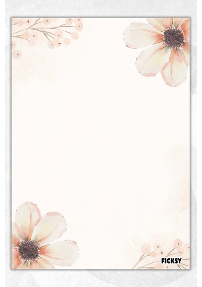 A5 Çiçek Bloknot Çizgisiz Defter - 50 Yaprak - Memopad - Notepad - Not Defteri - Not Kağıdı - 3133 Çok Renkli