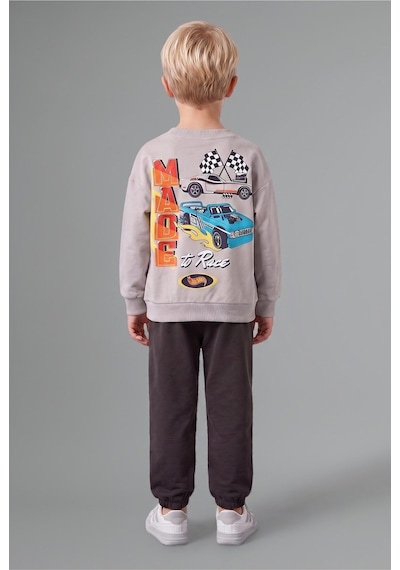Defacto Hot Wheels Lisanslı Baskılı Bisiklet Yaka Basic Sweatshirt Ve Jogger Eşofman Altı 2li Takım Erkek Bebek I0151a526wngr91 Gri-gr91