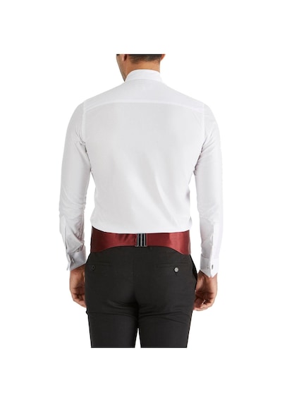 Efor Slim Fit Duble Manşet Ata Yaka Beyaz Damatlık Smokin Gömlek Gk 148 Beyaz