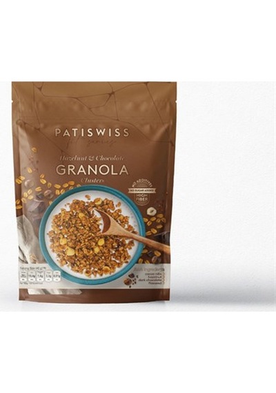 Patiswiss Kakao Nibli Fındıklı Çikolatalı Granola Doypack 200 G