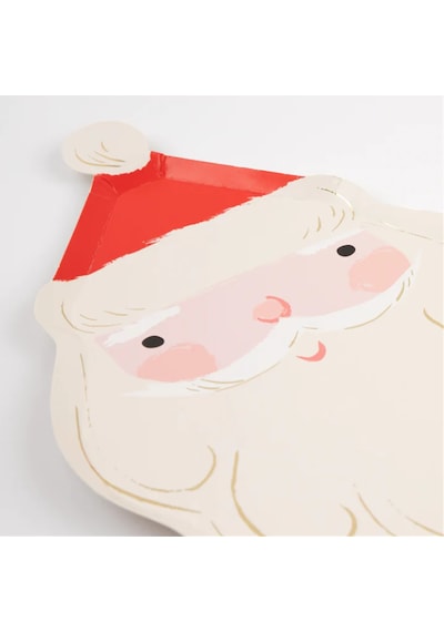 Meri Meri - Jolly Christmas Santa Plates - Noel Baba Tabaklar 8'li