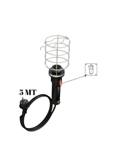 Bylion 5 Metre Seyyar El Lambası 5 Metre Kablolu Baladoz