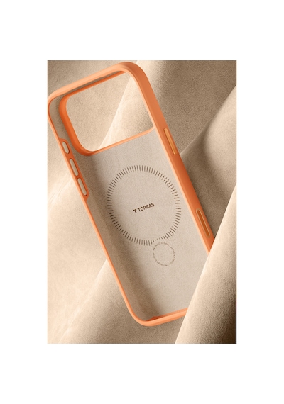 Torras Apple iPhone 17 Pro / 18 Pro Uyumlu O Stand Spin Silicone Serisi Magsafe Kılıf Turuncu