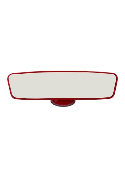 Kırmızı Araba Iç Dikiz Aynası Vantuzlu 24x6 Cm Tüm Araçlara Uygundur
