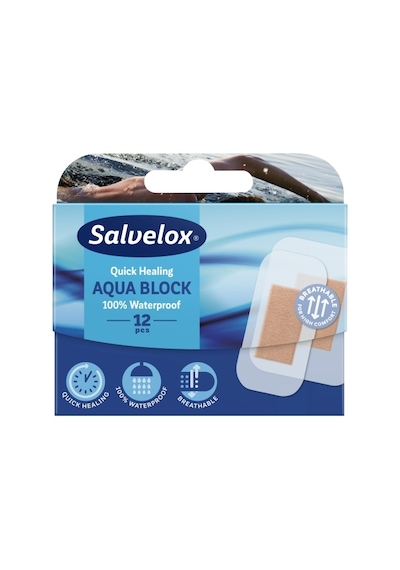 Salvelox Aqua Block Su Geçirmez Hızlı Yara Bandı 12 Adet