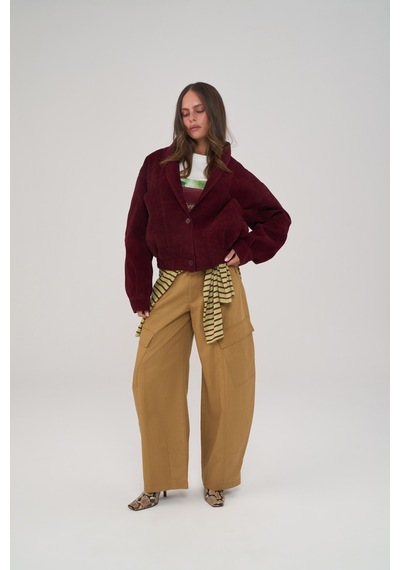 Mai Collection Bandera Bordo Unisex Bomber Ceket