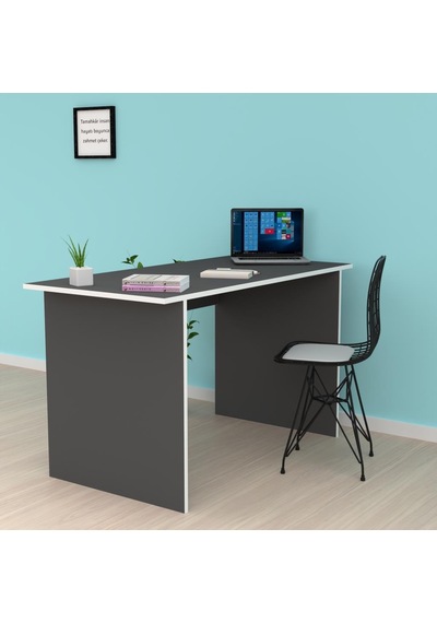 Kenzlife Ofis Masası Tamiko 075 110 80 Gri Bilgisayar Çalışma Büro Beyaz