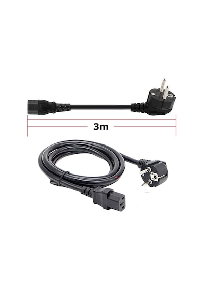 Bilgisayar Pc Kasa Monitör Için Power Güç Kablosu 3 Metre