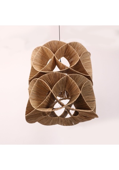 Oklid Doğal Rafya 63x65/75 Cm Katlı Aydınlatma Bej
