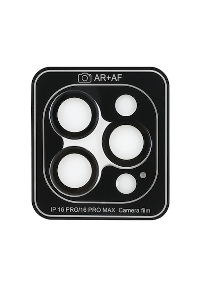 Apple Uyumlu iPhone 16 Pro Guess Lisanslı Metal Kamera Lens Koruyucu Siyah