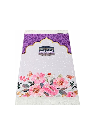 Çocuk Seccadesi Kabe Mor 82 45 Cm 110 Gr - Tesbih Hediyeli Çok Renkli