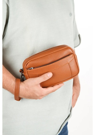Newish Polo Erkek El Askılı Portföy Clutch El Çantası New256 - Taba