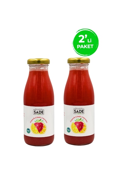 Sade Organik Çilekli Limonata 250 Ml 2 Li Paket