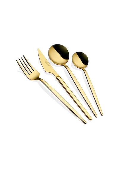 The Mia Isla Çatal Kaşık Bıçak Seti Gold 24 Parça Ckb0147
