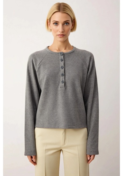 Benerly Kadın Bluz Regular Normal Kalıp Bisiklet Yaka Reglan Uzun Kol Sel Antrasit Benerly Kadın Bluz Regular Normal Kalıp Bisiklet Yaka Reglan Uzun Kol Sel Antrasit