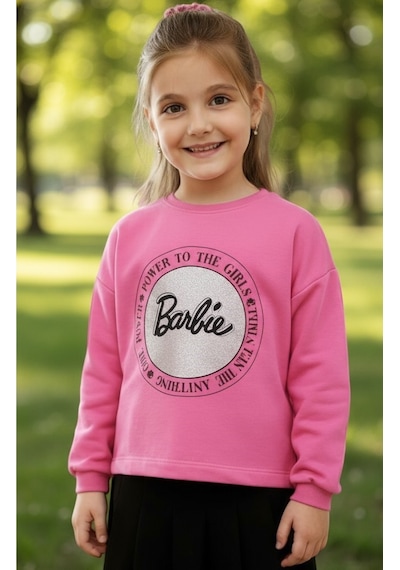 Barbie Kız Çocuk Sweatshirt Pembe