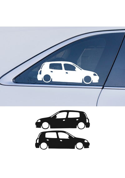 2 Adet Renault Clio Mk 2 Basık Oto Sticker - Kelebek Cam Sticker 25x9 Cm
