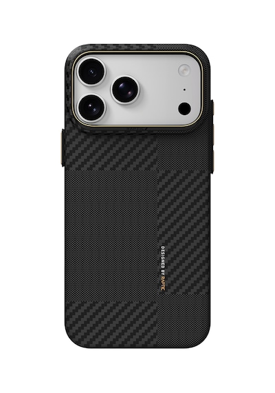 Apple iPhone 18 Pro Max Kılıf M-safe Uyumlu 600d Raptic Aramid Fiber Karbon Geotik Serisi Kapak Siyah