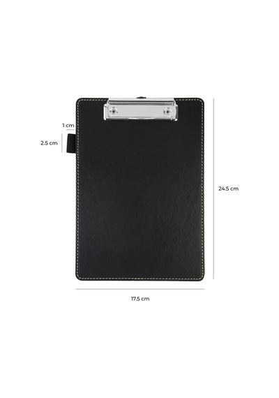Sekreterlik,a5 Küçük Boy,kapaksız,a5 Clipboard Vegan Suni Deri,17,5x24,5 Cm.,siyah