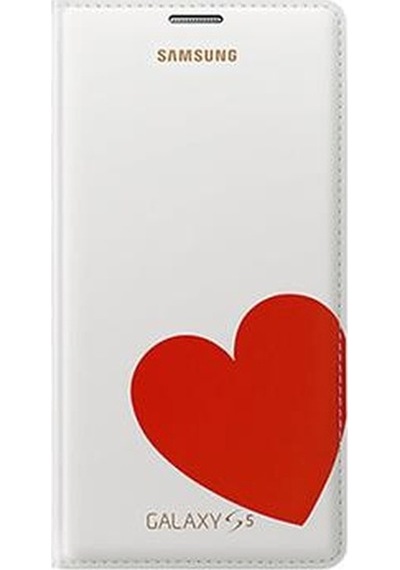 Galaxy S5 İle Uyumlu Moschino Flip Wallet Kılıf Kırmızı Kalp Ef-wg900rregww