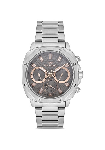 Ferro Fm11652awt-a4 Quartz Çelik Gri 42 Mm Erkek Kol Saati Gri