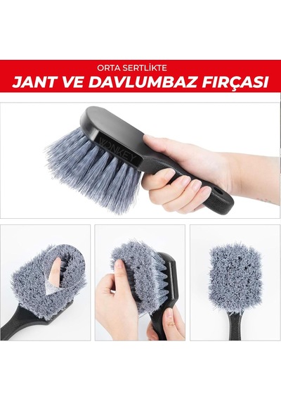 - Jant Ve Davlumbaz Temizleme Fırçası, Yumuşak Kıllı Jant Temizleme Fırçası - Lastik Ve Jant Fı