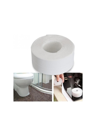 Su Sızdırmaz Bant Banyo Mutfak Küvet Lavabo Sızıntı Tamir Bandı Beyaz