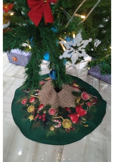 Yeşil Yılbaşı Çam Ağacı Altı Örtüsü 68x68cm Ao05 Yeşil Tek Ebat Diğer
