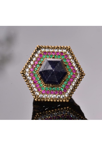 Gerçek Doğal Safir Taşlı Yüzük, 12.35 Karat, Gümüş Unisex Hurrem Sultan Yüzüğü Gümüş