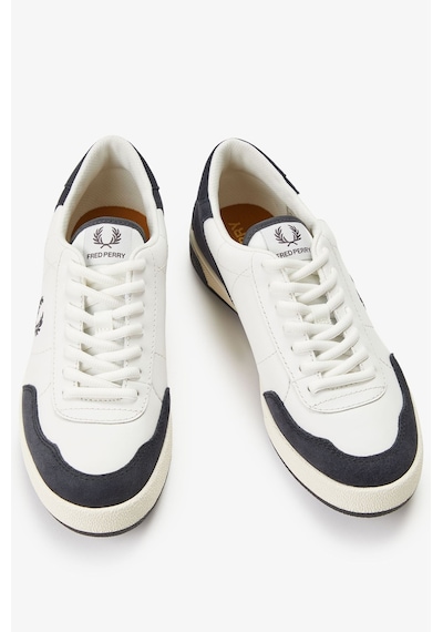 Fred Perry B1325 Leather Suede Erkek Günlük Ayakkabı Beyaz - Mavi