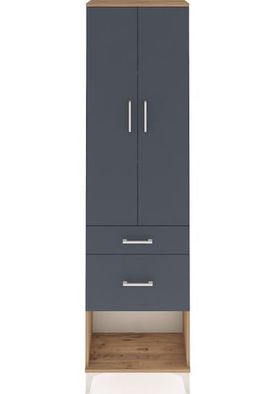 Arges Dolap 3 Raflı 2 Çekmeceli 2 Kapaklı 60x30x221 Çam-antrasit Çam