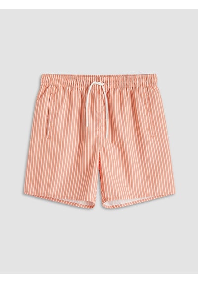Lcw Swımwear Pembe Kısa Boy Çizgili Erkek Deniz Şortu