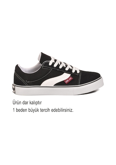 Walkway Siyah Dar Kalıp Nefes Alan Bağcıklı Keten Erkek Spor Ayakkabı Sneaker 1002 G