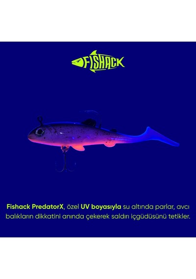 Silikon Yapay Balık - 15g 100mm - Üçlü İğneli - Fishack - Uv Boyalı - Ember