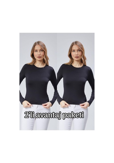 Virago 2'li Soft Touch Yuvarlak Yaka Uzun Kol Bluz/body Siyah - 687153487 Siyah - 687153487 Siyah Virago 2'li Soft Touch Yuvarlak Yaka Uzun Kol Bluz/body Siyah - 687153487 Siyah - 687153487 Siyah