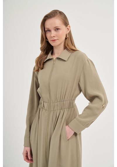 FTZ Women Ftz Modal Elbise Haki 31033 Haki