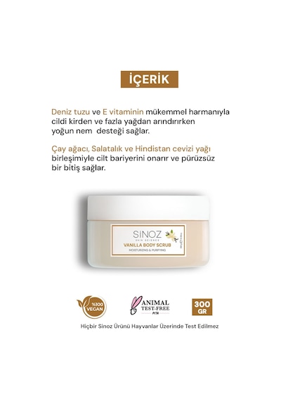 Sinoz Vanilya Arındırıcı Ve Nemlendirici Vücut Peelingi 300 G