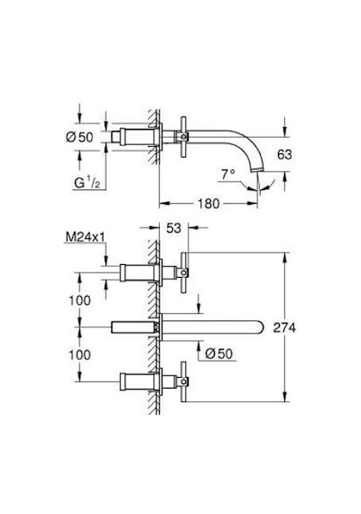 Grohe Atrio 3-Delikli Lavabo Bataryası M-Boyut - 20661000 Gümüş