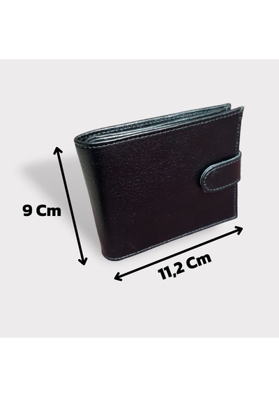Gvnbag Hakiki Deri Erkek Bozuk Para Gözlü Çıtçıtlı Siyah Cüzdan Gvn-0120