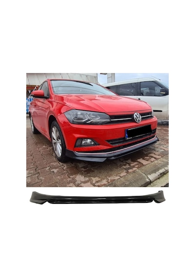 Vw Polo Mk6 Abt Ön Ek Plastik Siyah Karlık-ön-ek-bodykit 2018 2019 2020 2021 Makyajsız Kasa
