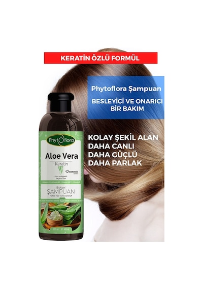 Phytoflora Tuzsuz Aloe Vera ve Keratinli Şampuan 400 ML
