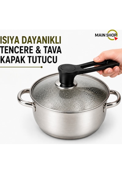 Mainshop 4 Adet Isıya Dayanıklı Tencere & Tava Kapak Tutucu - Yedek Kapak Kulpu M-1056